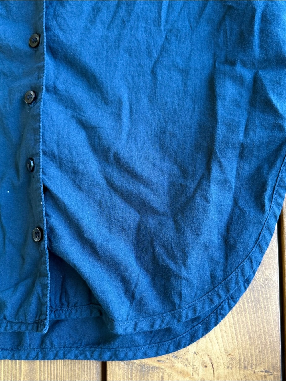 Prairie Underground Navy/teal Sleeveless Organic Cotton Button Front Blouse S - Picture 3 of 8